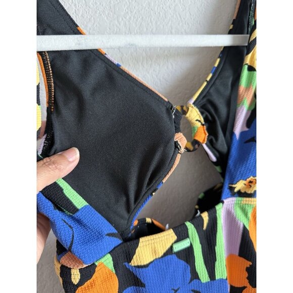 Roxy Women’s Color Jam One Piece Swimsuit Anthracite Flower Jammin Size Small‎ - Picture 16 of 16